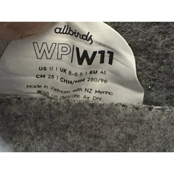 Allbirds Wool Piper Woven Pewter Gray Lace Up Shoes Women's Size 11 - Picture 7 of 10